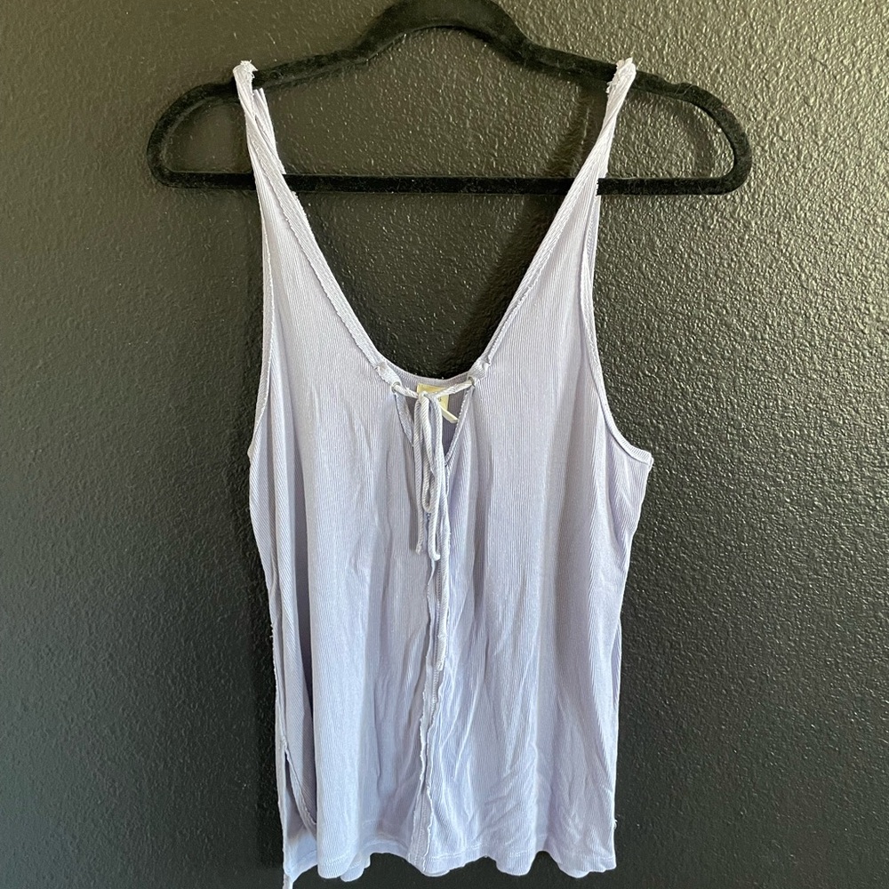 We The Free Lavender Tie-Front Scoop Tank